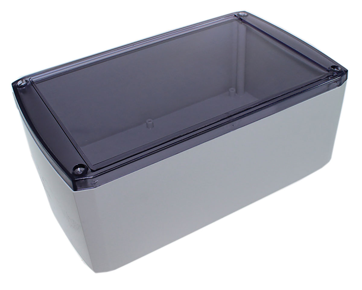 CAMDENBOSS 1102 Series Grey ABS Enclosure, IP54, Transparent Lid, 125 x 75 x 50mm