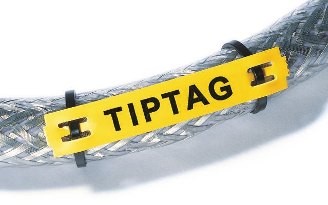 HellermannTyton TIPTAG Yellow Cable Labels, 100mm Width, 11mm Height, 120 Qty
