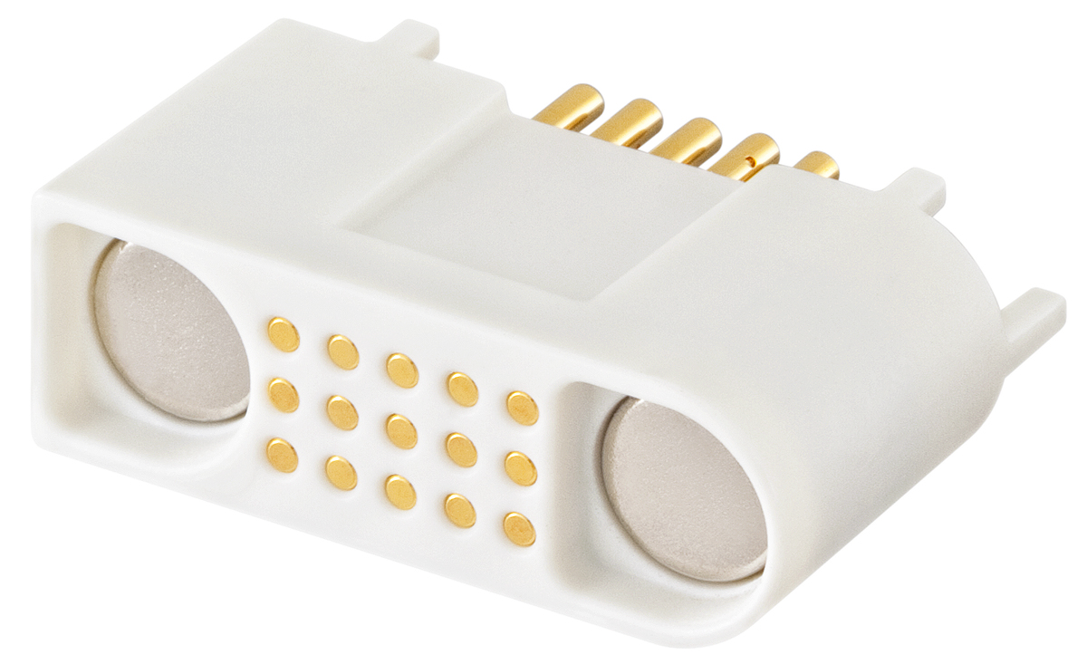 Rosenberger, MultiMag 15, Straight Panel Mount15 way Magnetic Connector, Brass Contact Female, Solder Termination