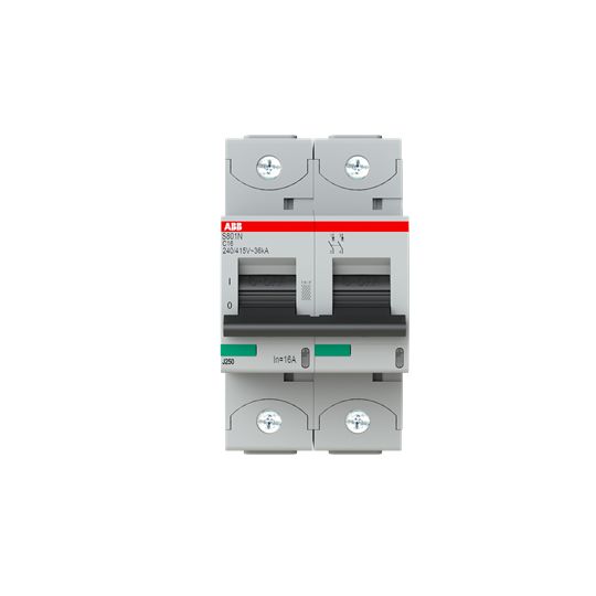 ABB S802N MCB, 2P, 16A Curve C, 690V AC, 36 kA Breaking Capacity