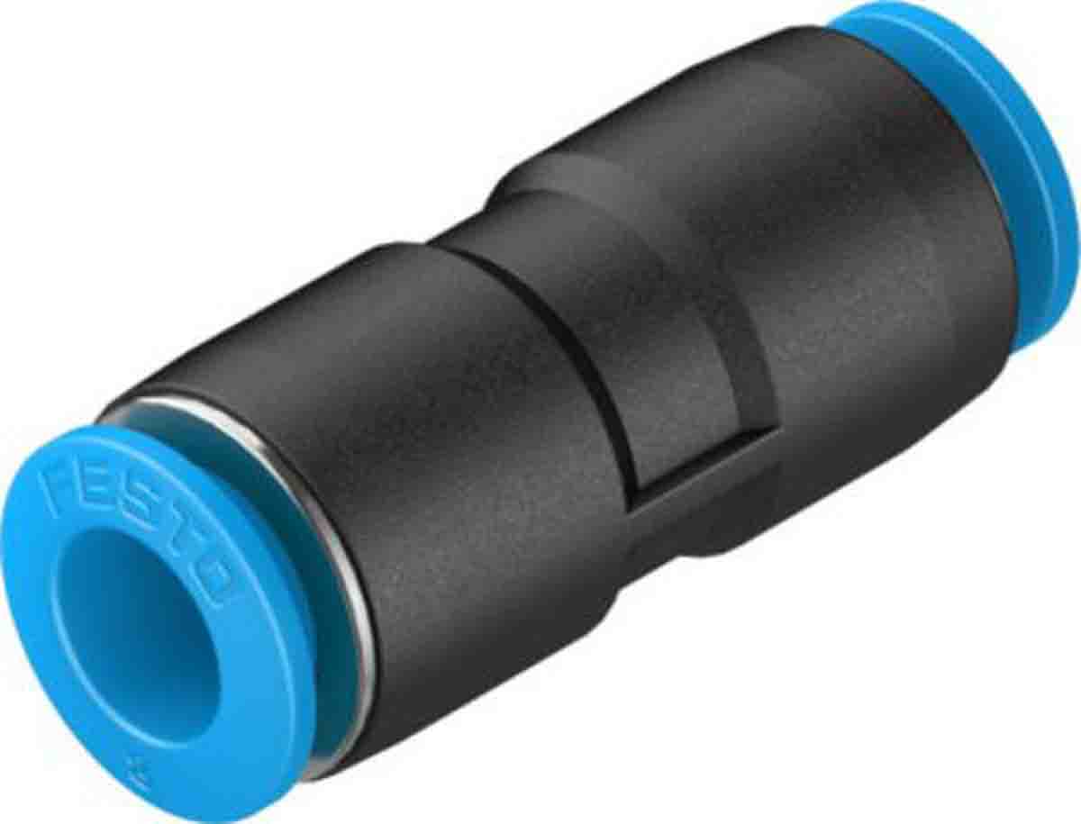 Festo QS Series Reducer Nipple, Push In 8 mm to Push In 6 mm, Tube-to-Tube Connection Style, 130692