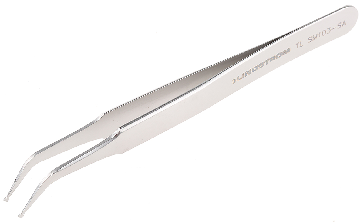 Lindstrom 115 mm, Stainless Steel, Rounded, ESD Tweezers