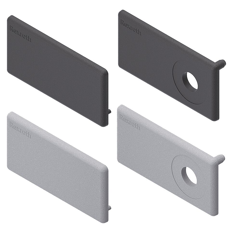 Bosch Rexroth Grey PP Cover Cap, 40 x 80 mm Strut Profile, 10mm Groove