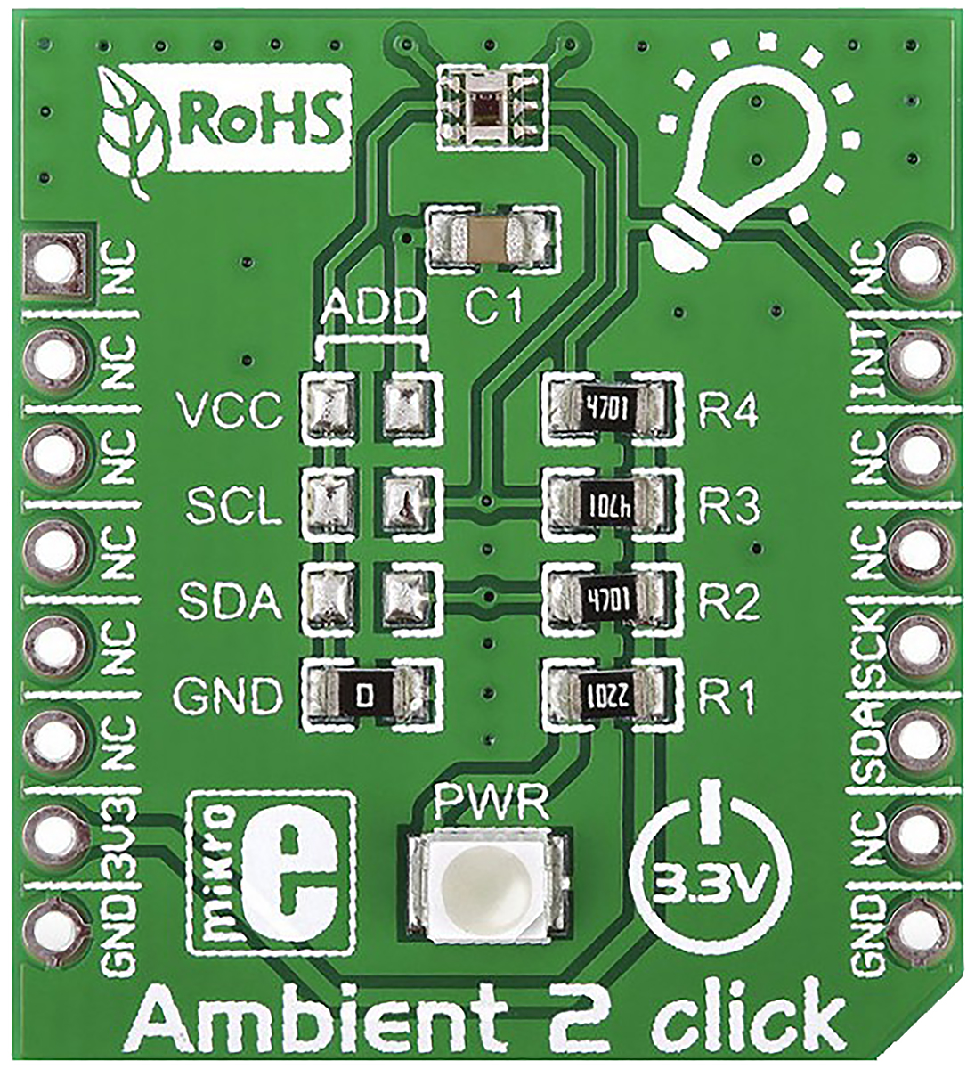 MikroElektronika Ambient 2 Click Light Sensor MikroBus Click Board for OPT3001