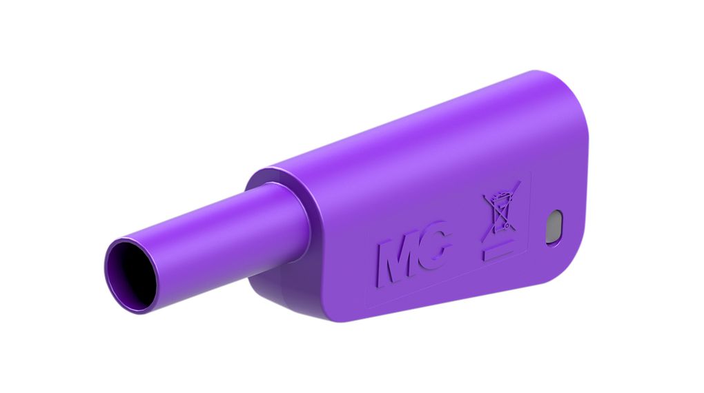 Staubli Violet Plug Banana Plug, 4 mm Connector, Screw Termination, 32A, 600 → 1000V, Gold Plating