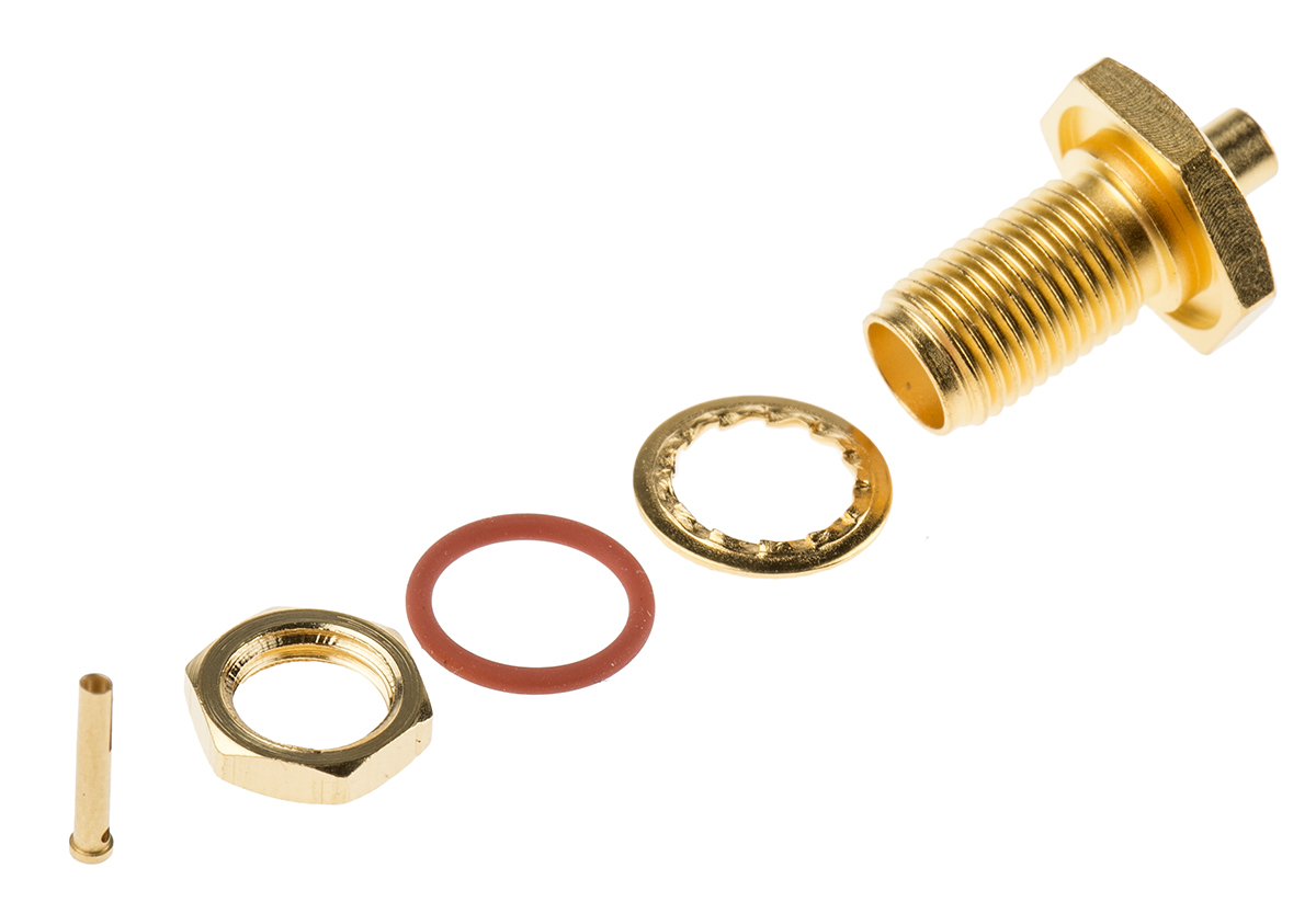 Telegartner, Jack Panel Mount SMA Connector, 50Ω, Solder Termination, Straight Body