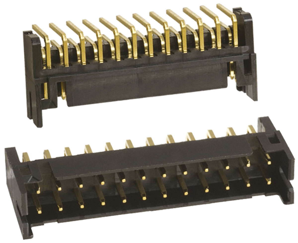 Hirose DF11 Series Right Angle Through Hole PCB Header, 24 Contact(s), 2 mm Pitch, 2 Row, Shrouded