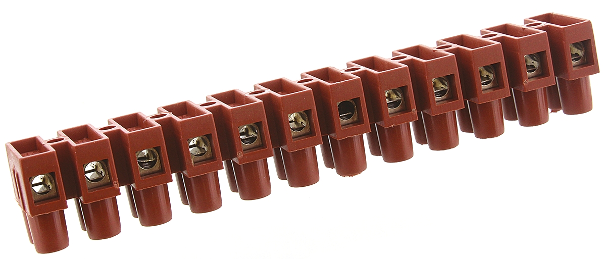 RS PRO Non-Fused Terminal Block, 12-Way, 24A, 2.5 mm² Wire, Screw Down Termination