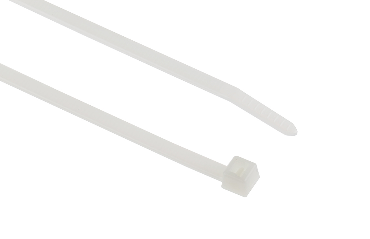 HellermannTyton Cable Tie, 305mm x 4.7 mm, Natural Polyamide 6.6 (PA66), Pk-100