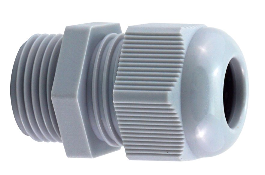 RS PRO Grey Nylon Cable Gland, PG13.5 Thread, 6mm min., 12mm max., IP68