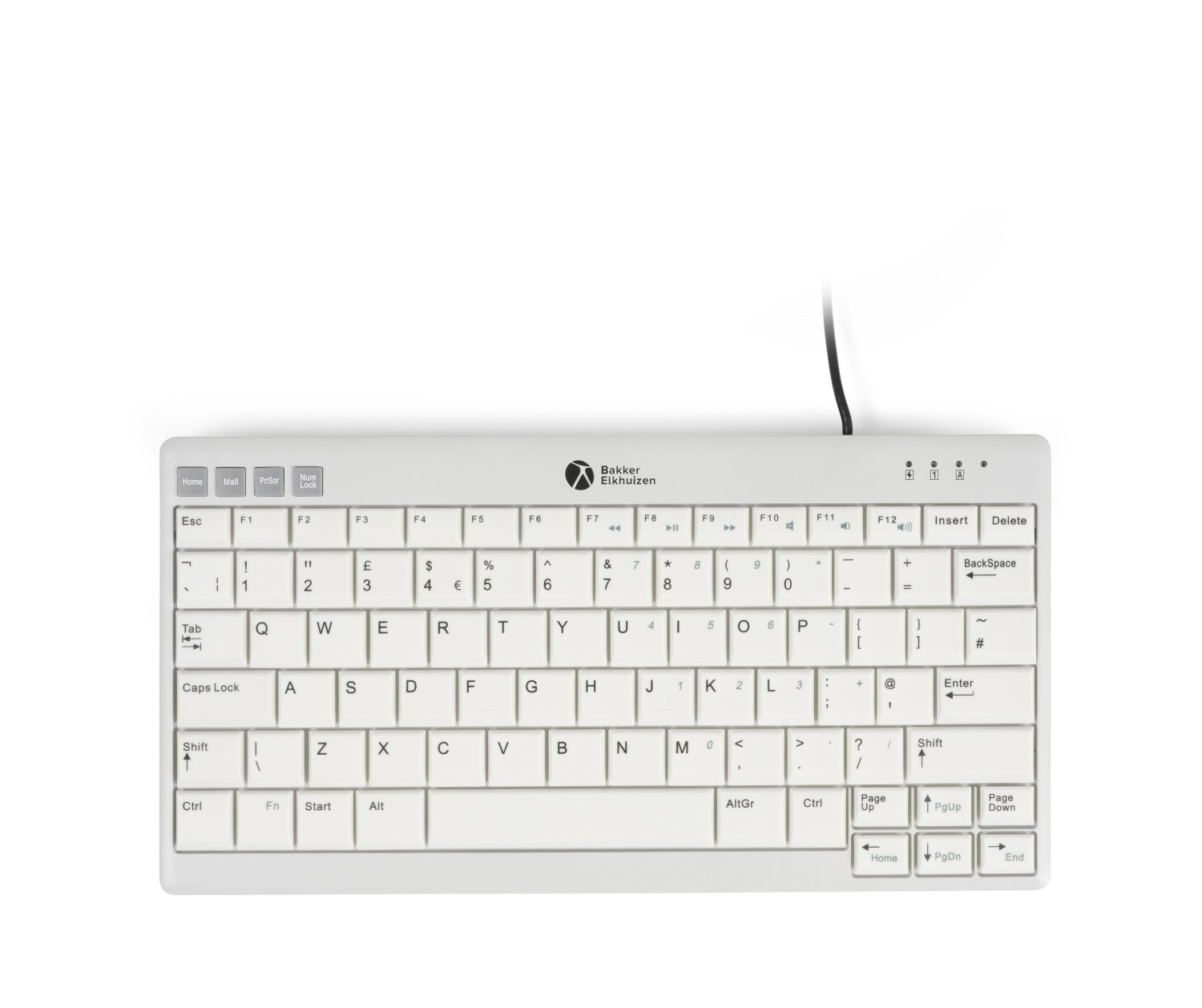 Bakker Elkhuizen BNEU950V2UK Wired Wired Compact Keyboard, QWERTY (UK), Grey
