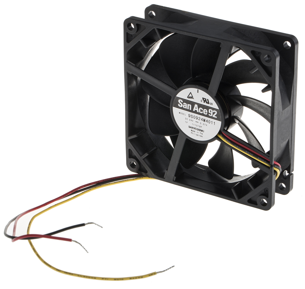 Sanyo Denki San Ace 9S Series Axial Fan, 24 V dc, DC Operation, 64.2m³/h, 1.68W, 70mA Max, 92 x 92 x 25mm