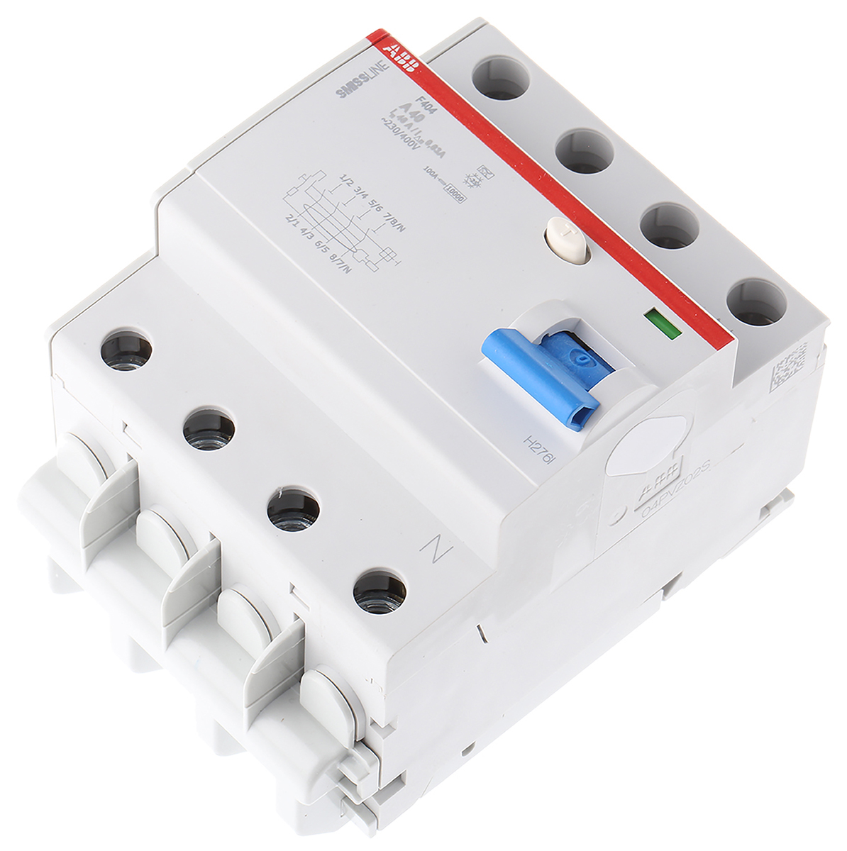 ABB F404 RCCB, 40A, 3+N Pole, 30mA, Type A