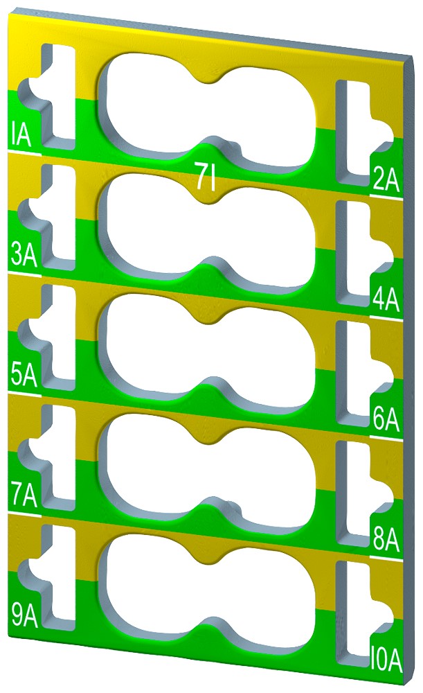Siemens Labeling Sheet for Use with 10 AUX Terminals