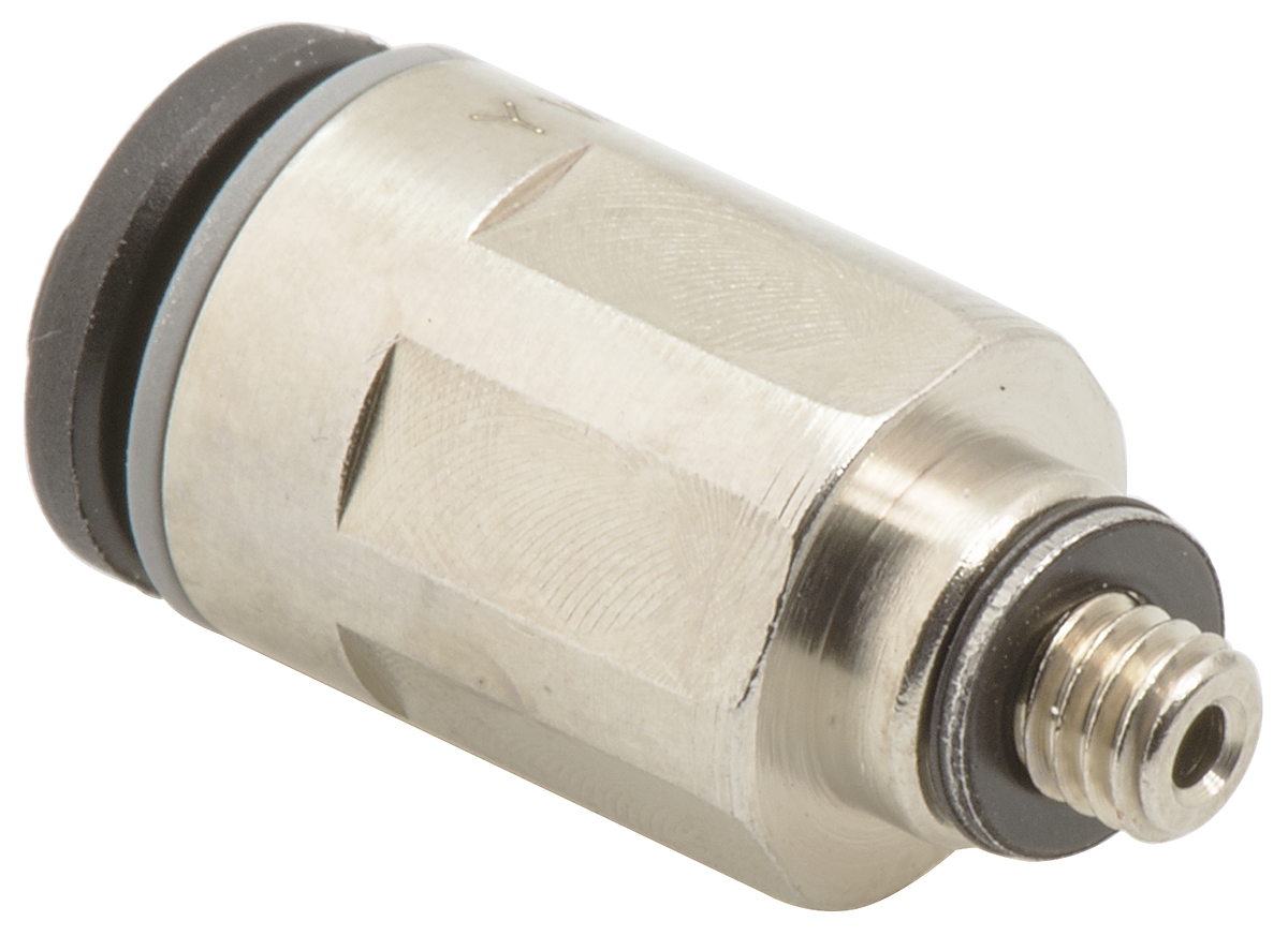 Legris LF3000 Series Straight Threaded Adaptor, M3 Male to Push In 4 mm, Threaded-to-Tube Connection Style