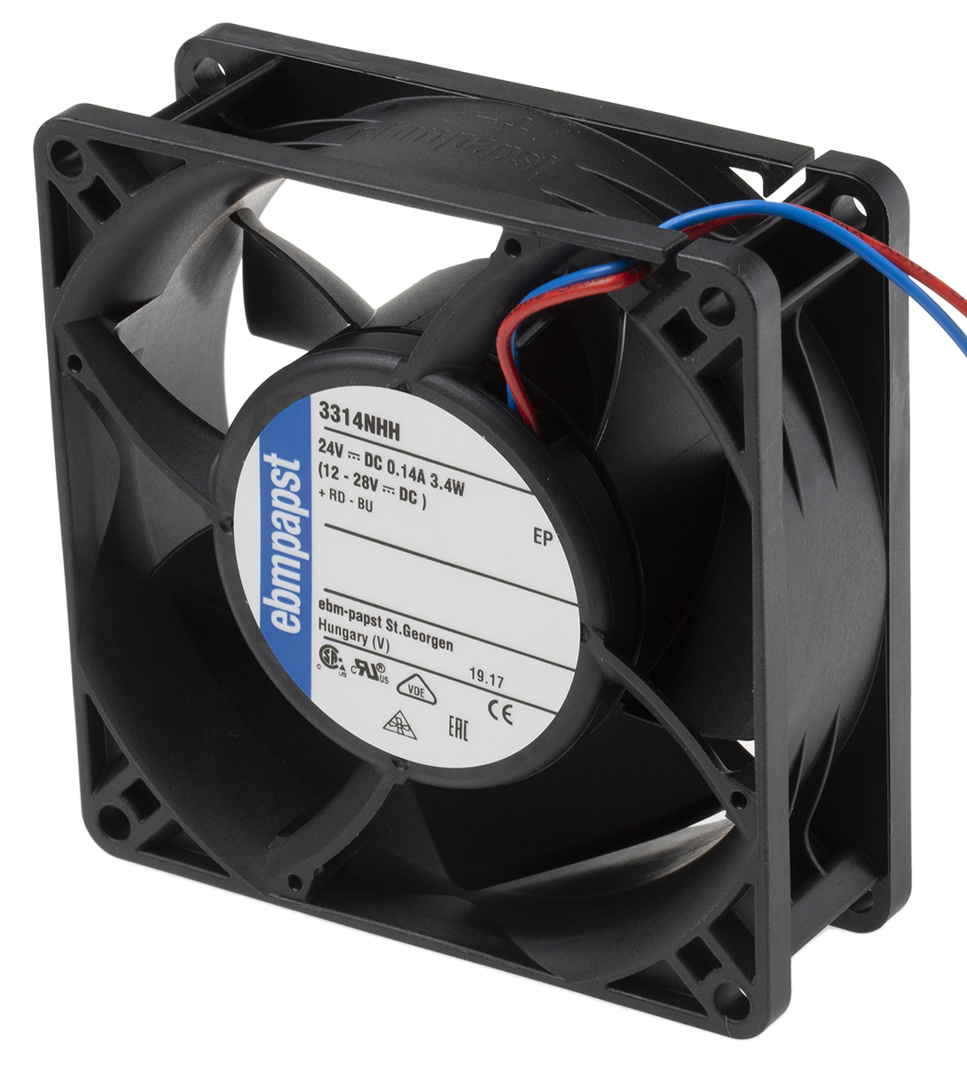ebm-papst 3300 N - S-Panther Series Axial Fan, 24 V dc, DC Operation, 107m³/h, 3.5W, 92 x 92 x 32mm