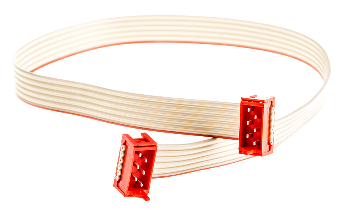 TE Connectivity Micro-MaTch Series Flat Ribbon Cable, 6-Way, 1.27mm Pitch, 250mm Length, Micro-MaTch IDC to Micro-MaTch