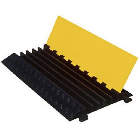 RS PRO 960mm Black/Yellow Cable Cover in Natural Rubber, 35mm Inside dia.