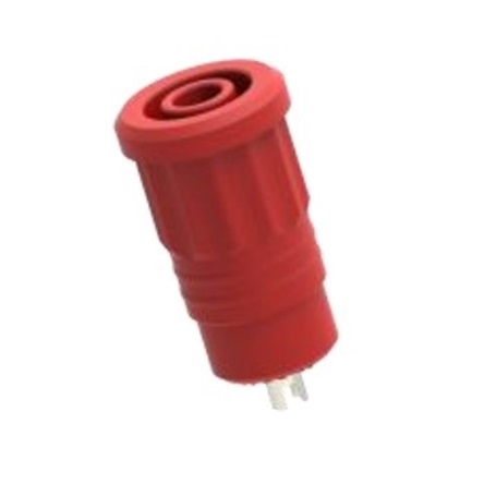 Electro PJP Red Female Banana Socket, 4 mm Connector, Press Fit Termination, 25A, 1kV, Nickel Plating