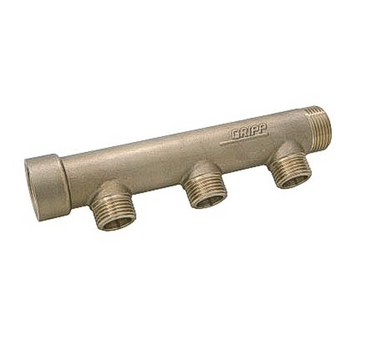 Watts Brass Pipe Fitting, Straight Compression Manifold, Male 3/4in to Male 1/2in