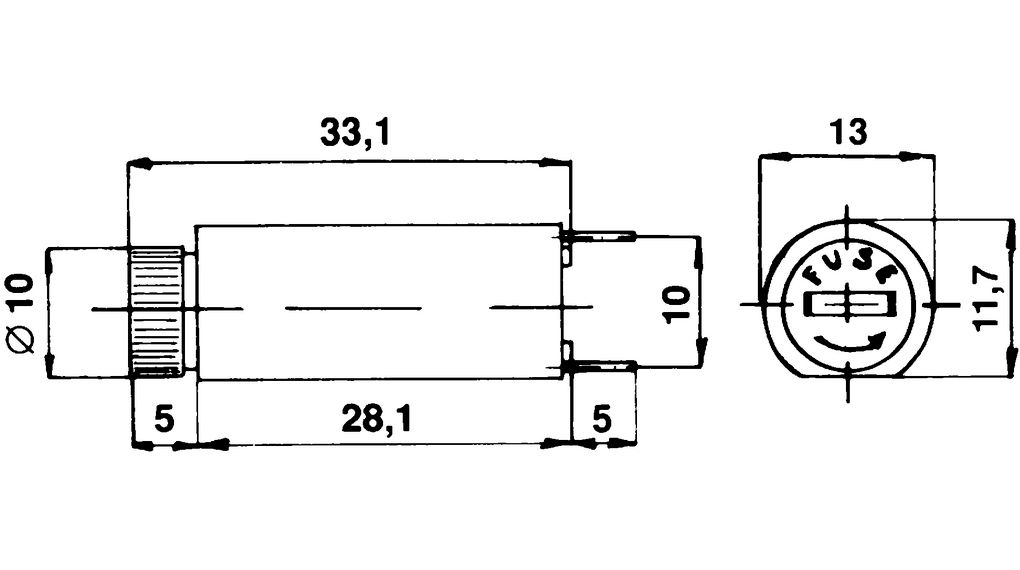 Wurth Elektronik 10A Fuse Holder for 5 x 20mm Fuse, 250V