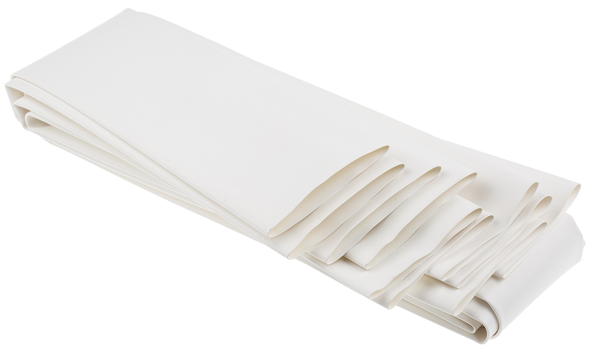 RS PRO Heat Shrink Tubing, White 50.8mm Sleeve Dia. x 1.2m Length 2:1 Ratio