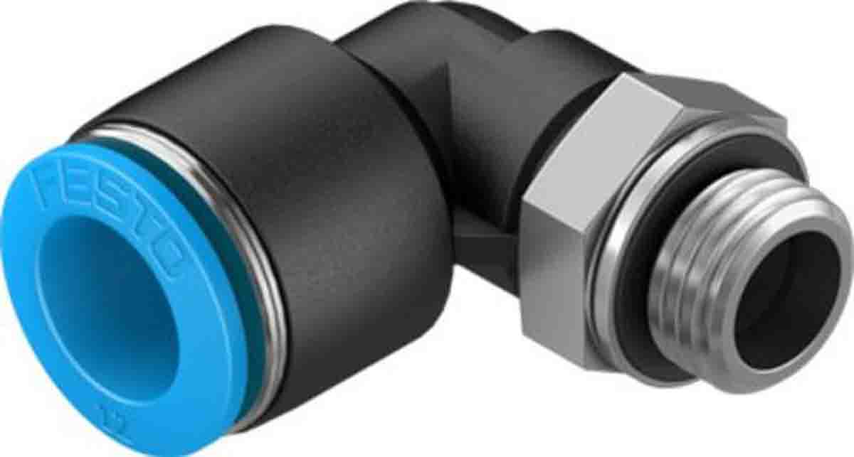 Festo Elbow Threaded Adaptor, G 1/4 Male to Push In 12 mm, Threaded-to-Tube Connection Style, 132054