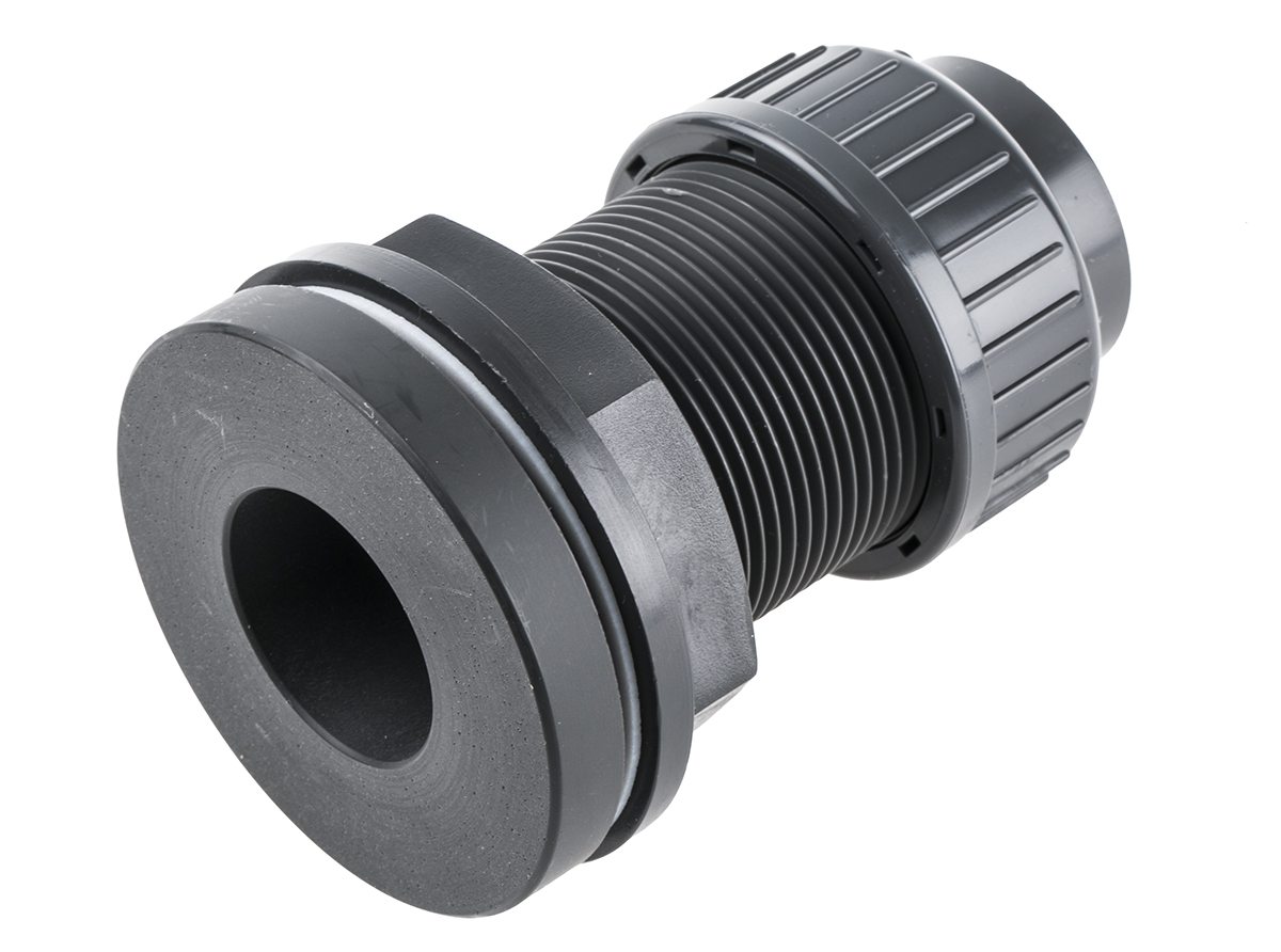 Georg Fischer Plastic Pipe Fitting, Straight Tank Adapter, 32mm to Cement 32mm