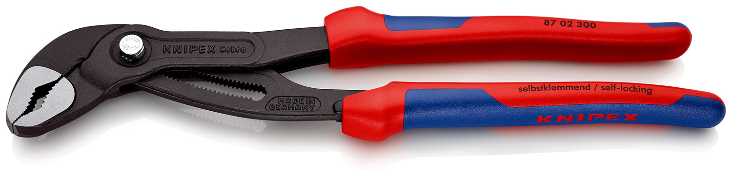 Knipex Cobra® Water Pump Pliers, 300 mm Overall, Angled, Straight Tip, 60mm Jaw