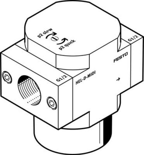 Festo 2/2 Closed, Monostable Pneumatic Manual Control Valve HEL Series, G 1/2, 1/2, 165080