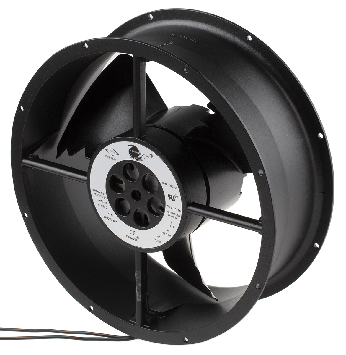 COMAIR ROTRON Caravel Series Axial Fan, 115 V ac, AC Operation, 935m³/h, 61W, 500mA Max, 254 x 88.9mm