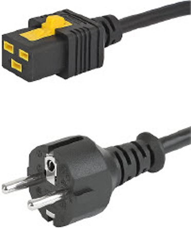 Schurter IEC C19 Socket to CEE 7/7 Plug Power Cord, 2m