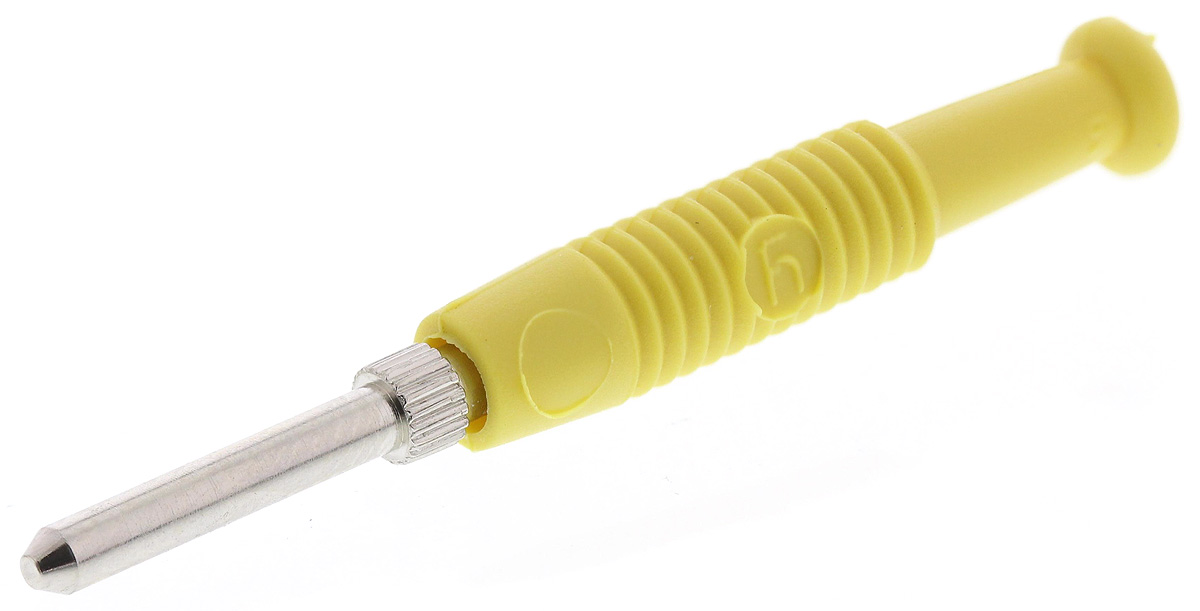 Hirschmann Test & Measurement Yellow Male Banana Plug, 2mm Connector, Solder Termination, 6A, 60V dc, Nickel Plating