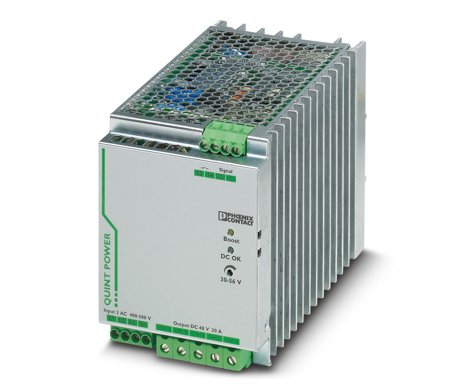 Phoenix Contact QUINT POWER Switched Mode DIN Rail Power Supply, 320 → 575V ac ac Input, 48V dc dc Output, 20A
