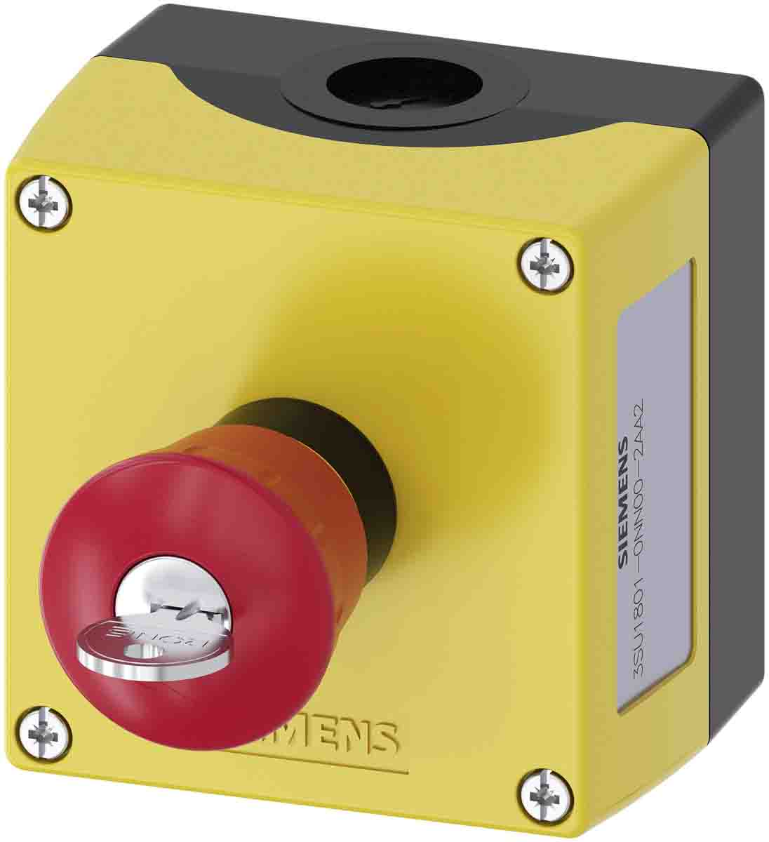 Siemens SIRIUS ACT 3SU18 Series Key Release Emergency Stop Push Button, Surface Mount, 1 NO + 1 NC, IP66, IP67, IP69