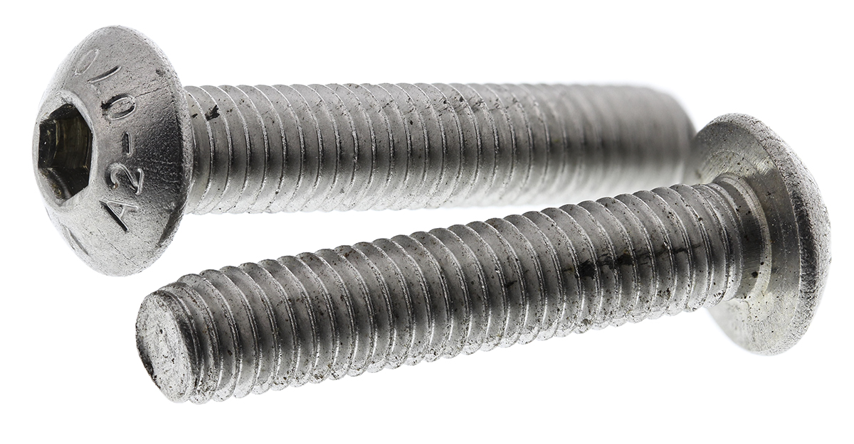 RS PRO Stainless Steel Hex Socket Button Screw, ISO 7380, M5 x 25mm
