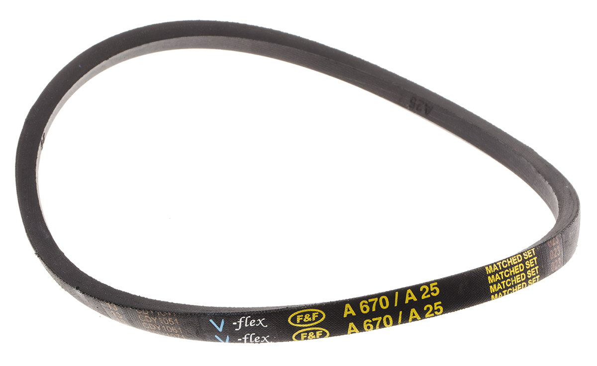 RS PRO Drive Belt, belt section A, 630mm Length
