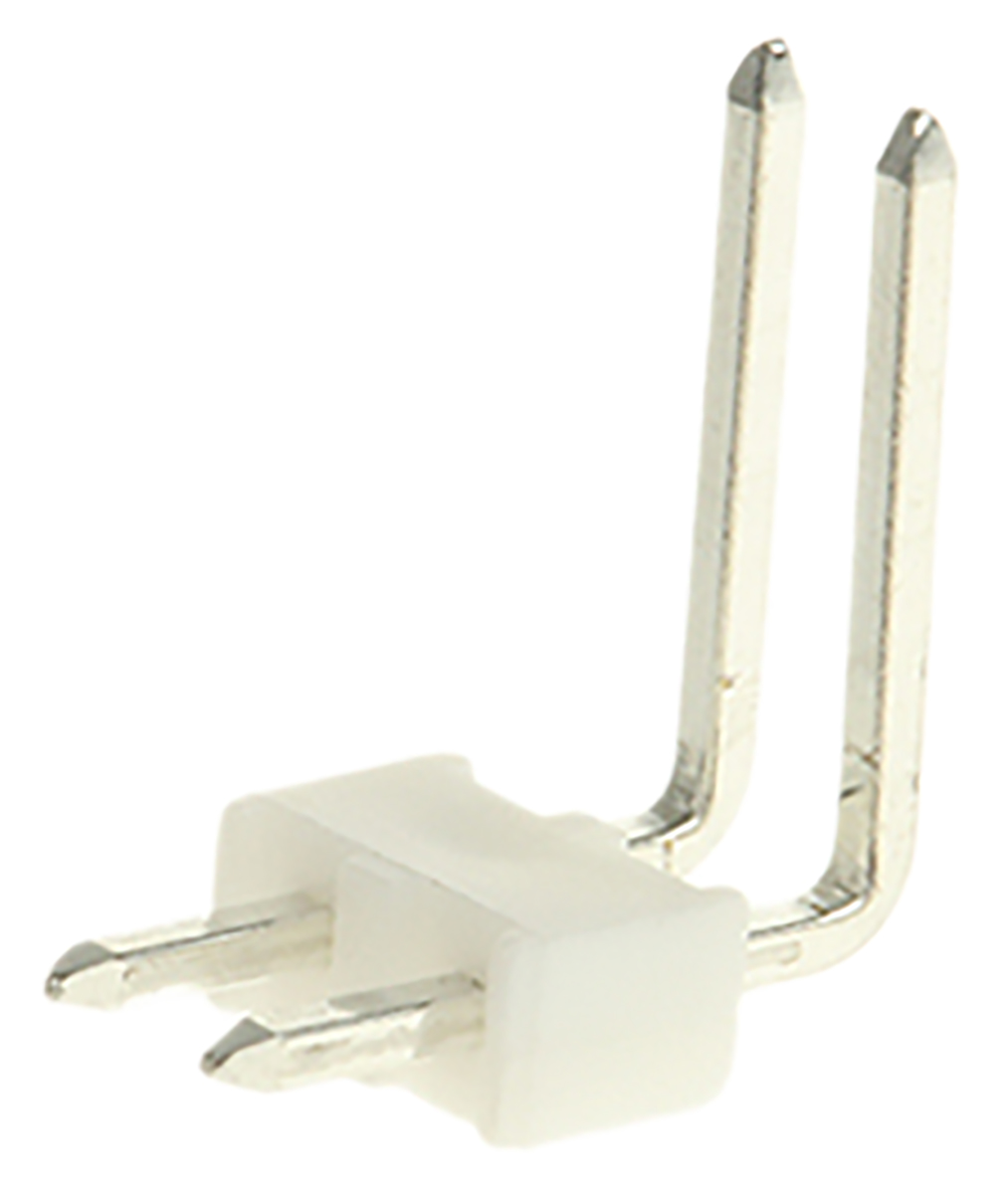 Molex KK 254 Series Right Angle Through Hole Pin Header, 2 Contact(s), 2.54 mm Pitch, 1 Row, Unshrouded