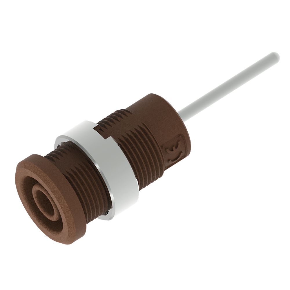 Electro PJP Brown Female Banana Socket, 4 mm Connector, Pin Termination, 36A, 1kV, Nickel Plating