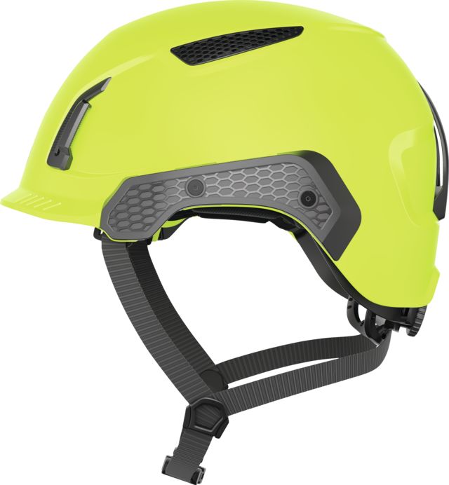 ABUS SPECTOR Yellow Safety Helmet with Chin Strap, AdjustableVentilated