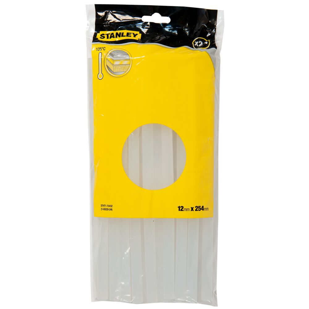Stanley STANLEY 12mm Transparent Glue Sticks Glue Sticks 24 12mm