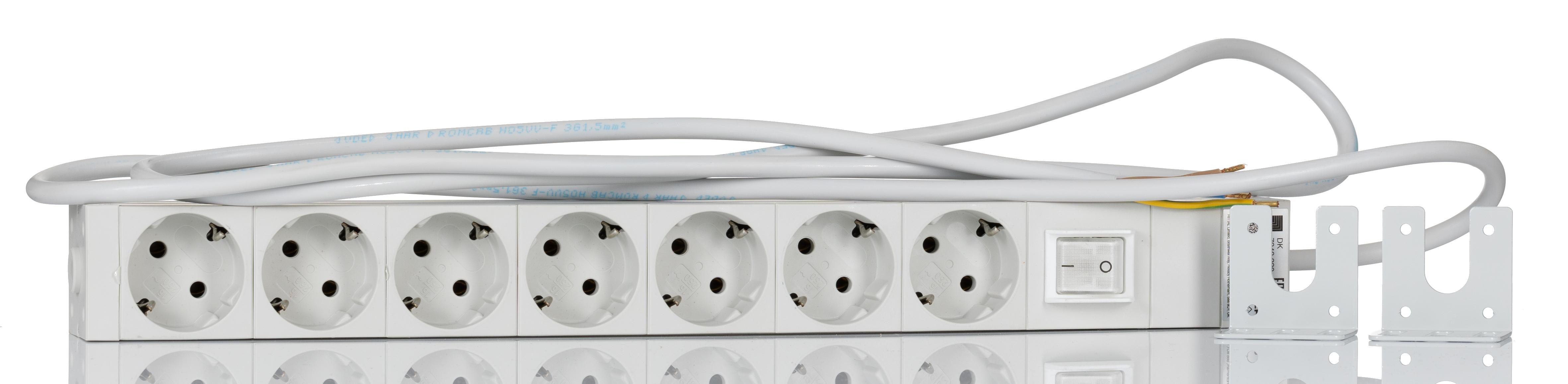 Rittal Type F - German Schuko Power Distribution Unit, 2m Cable, No, 16A, 230 V ac, No