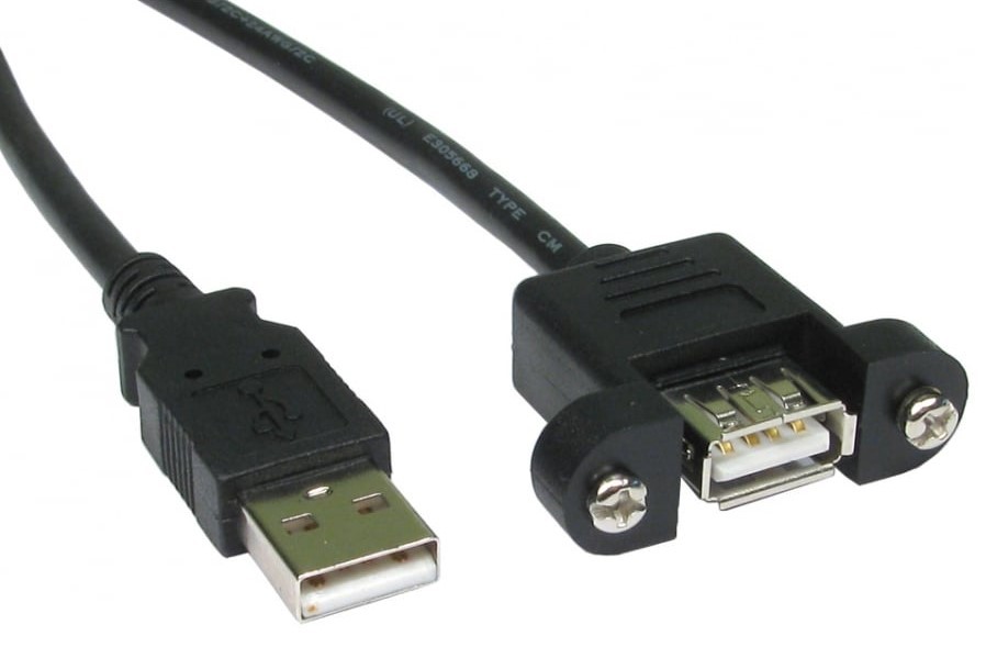 RS PRO USB 2.0, Male USB A to Female USB A, 1m