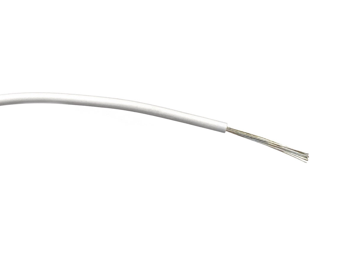 RS PRO White 0.75 mm² Hook Up Wire, 18 AWG, 24/0.2 mm, 500m, PVC Insulation