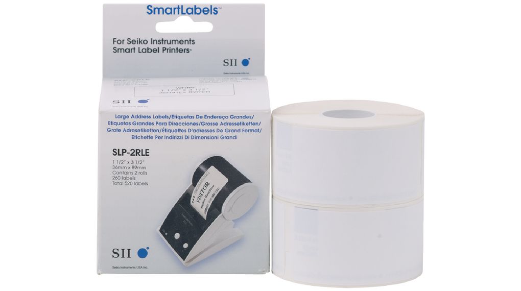 Seiko Instruments SLP White Label Roll, 36mm Width, 89mm Height, 260Per Roll Qty
