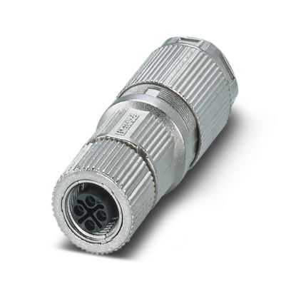 Phoenix Contact, SACC-M12FSS-3PECT-CM SH IP65 Grey Cable Mount 4P Power Connector Socket, Rated At 12A, 690 V ac