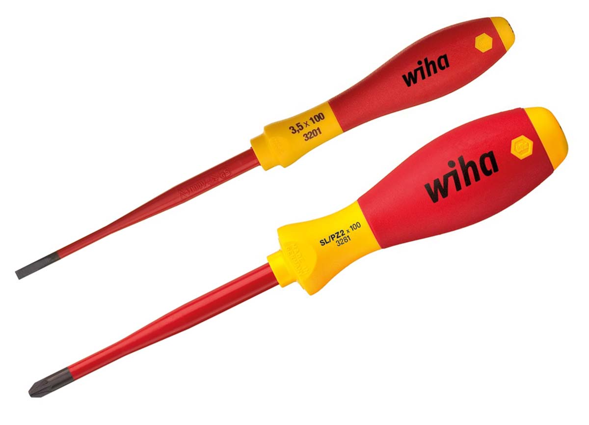 Wiha SB 3201 S204 Pozidriv; Slotted Insulated Screwdriver Set, 2-Piece