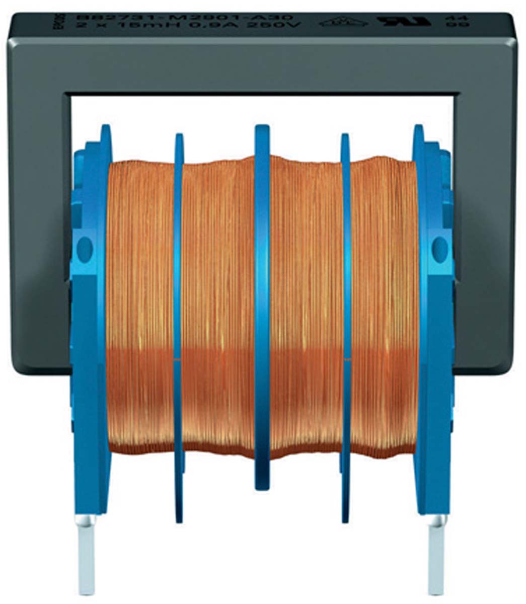 EPCOS 22 mH -30 → +50% Ferrite Power Line Choke, Max SRF:10kHz, 800mA Idc, 800mΩ Rdc 250 V ac, B82731M