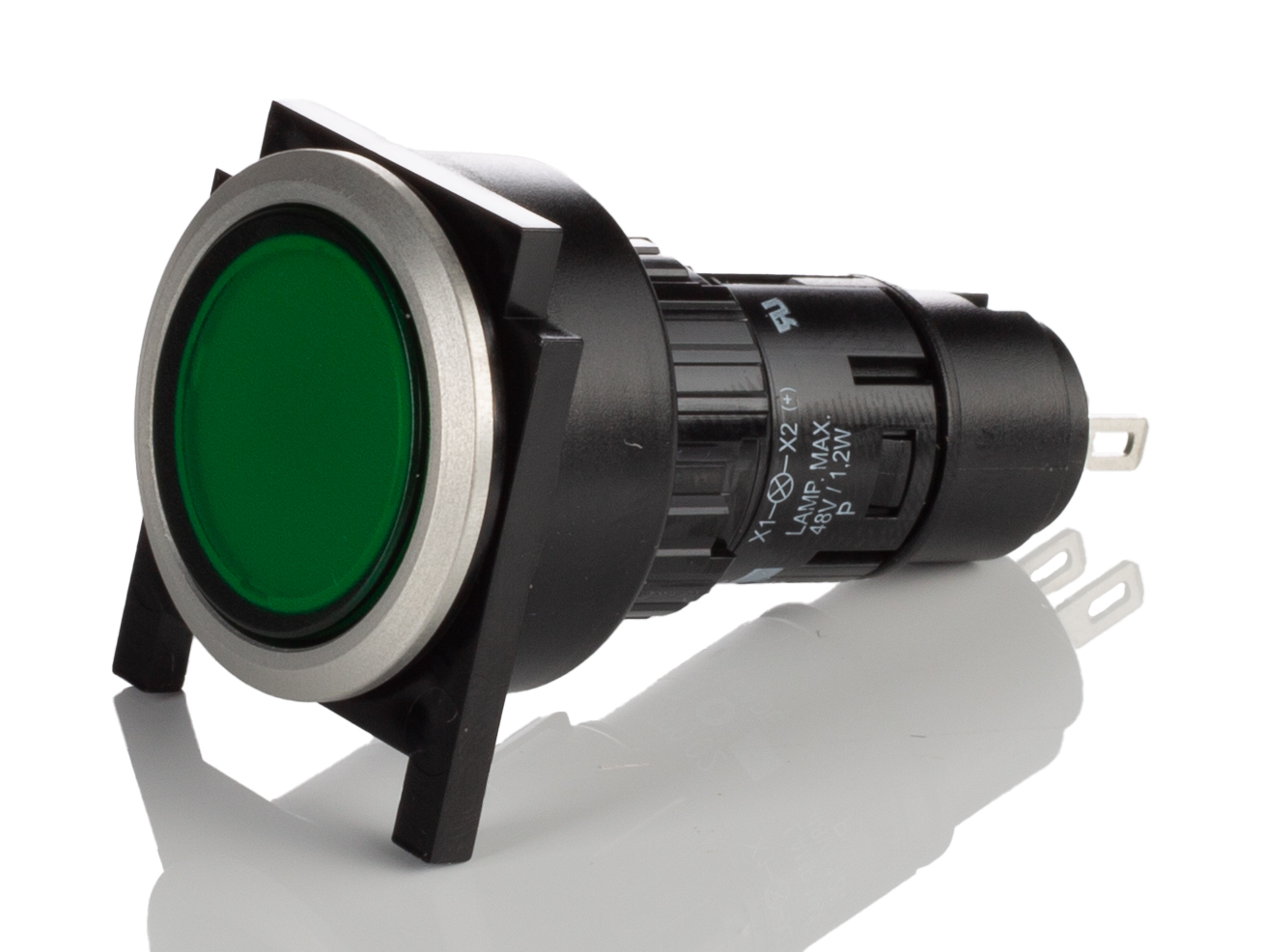 EAO, 61, Panel Mount Green LED Pilot Light, 16mm Cutout, IP65, Round