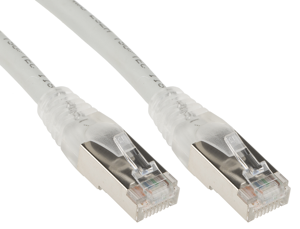 RS PRO, 5m Cat6, Grey RJ45 to Male RJ45 Male, F/UTP Shielded, Terminated LSZH Sheath